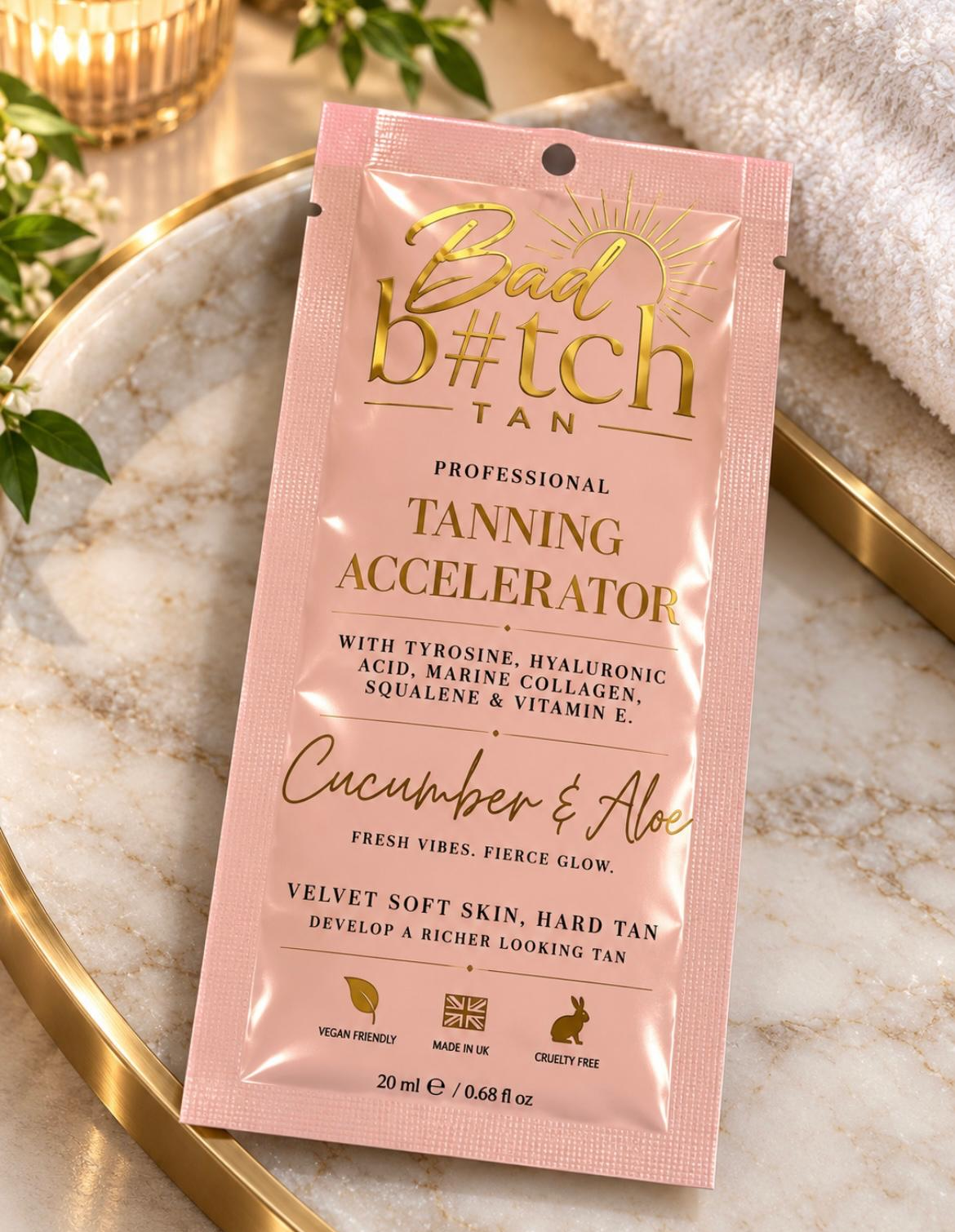 Bad B#tch Tan Cucumber and Aloe single-use tanning sachet